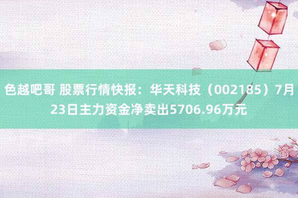 色越吧哥 股票行情快报：华天科技（002185）7月23日主力资金净卖出5706.96万元