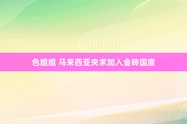 色姐姐 马来西亚央求加入金砖国度