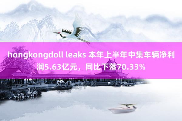 hongkongdoll leaks 本年上半年中集车辆净利润5.63亿元，同比下落70.33%